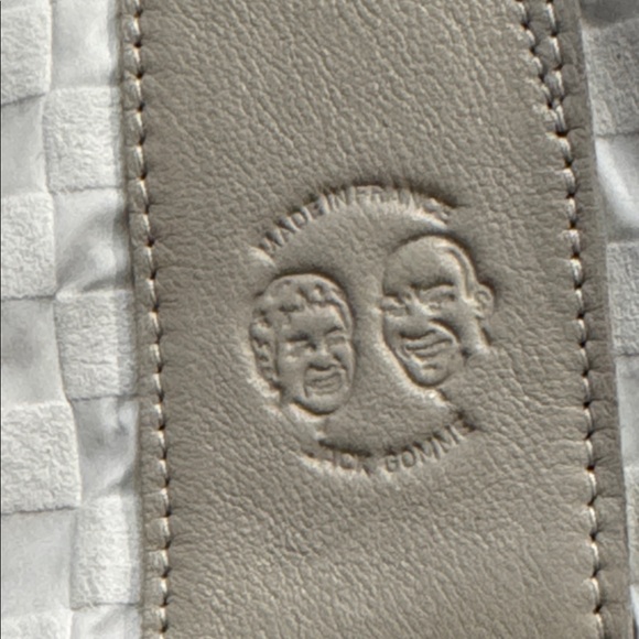 Jack Gomme White and Beige Leather Duffle Tote Bag - Picture 4 of 14